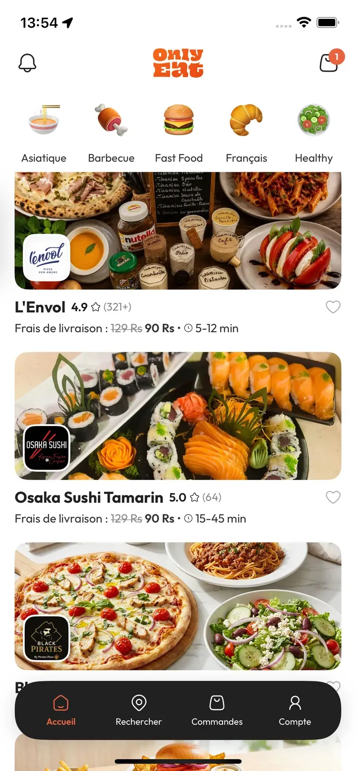 App OnlyEat : Choisis ton resto