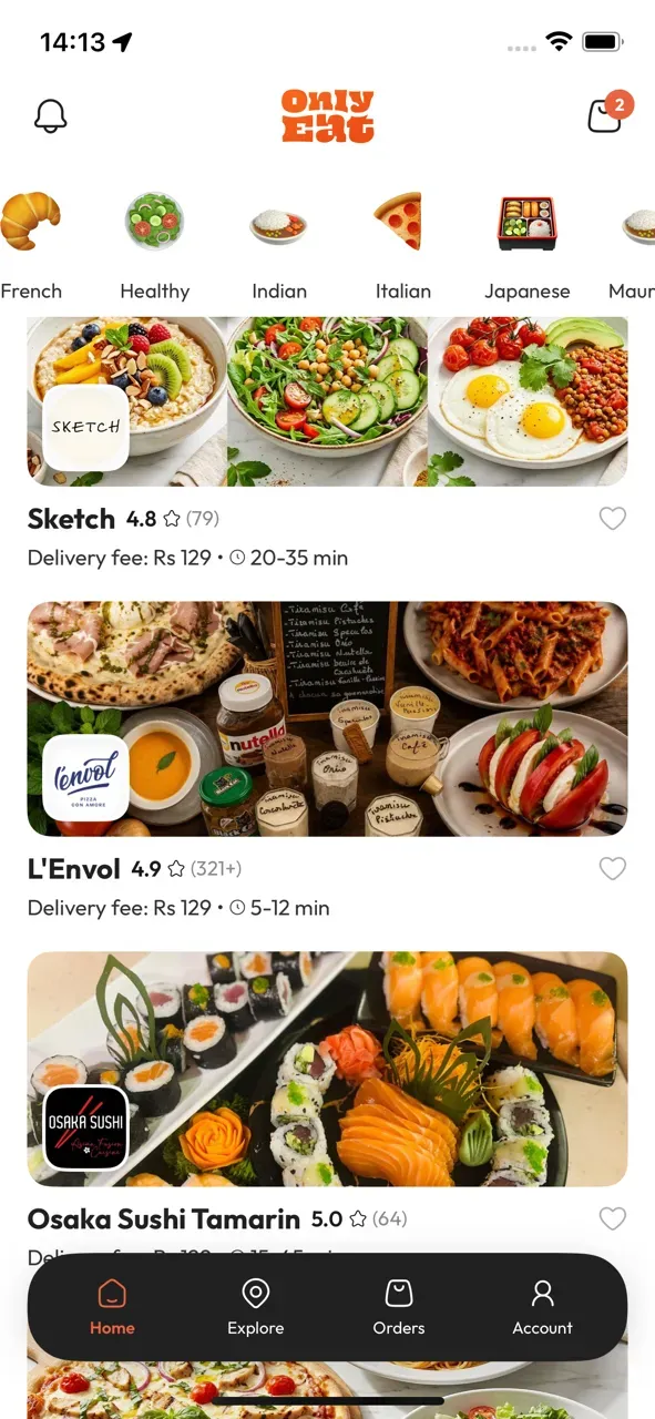 OnlyEat app: Pick a restaurant