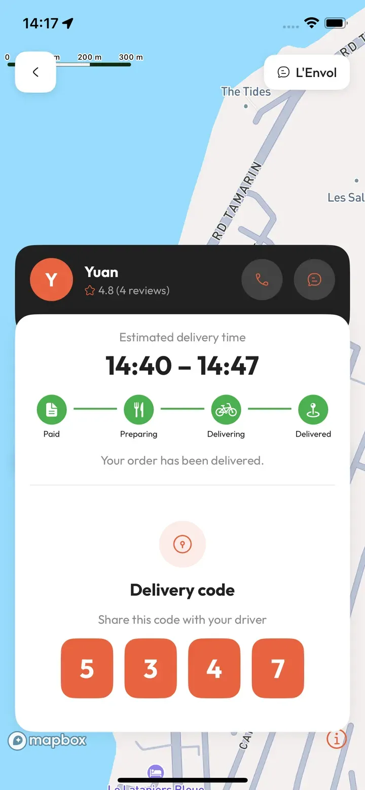 OnlyEat app: Delivery secured by code