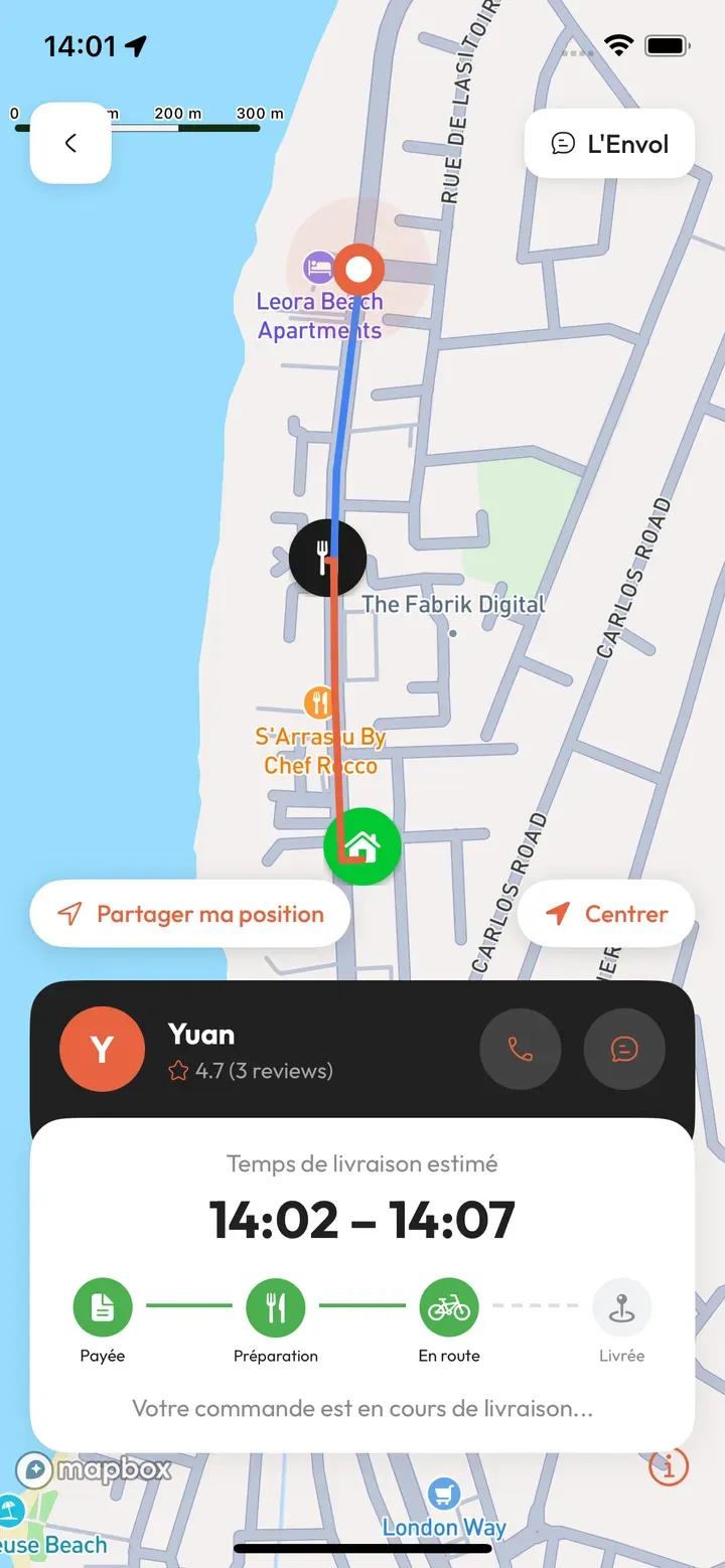 App OnlyEat : Suivi en temps réel